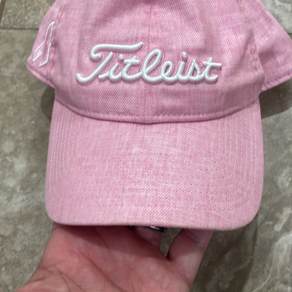 Titleist Cap Hat Women's Golf Pink Ribbon Pink Strapback - Picture 9 of 9